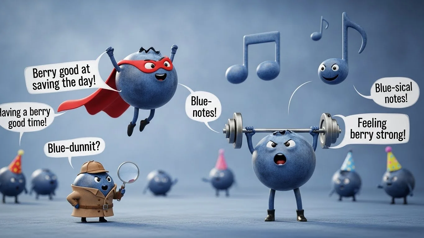 Blueberry Foodie Puns
