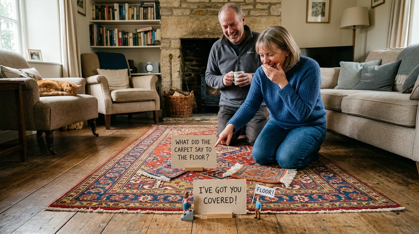 Cozy Rug Chuckles for Easy Laughs 🧺