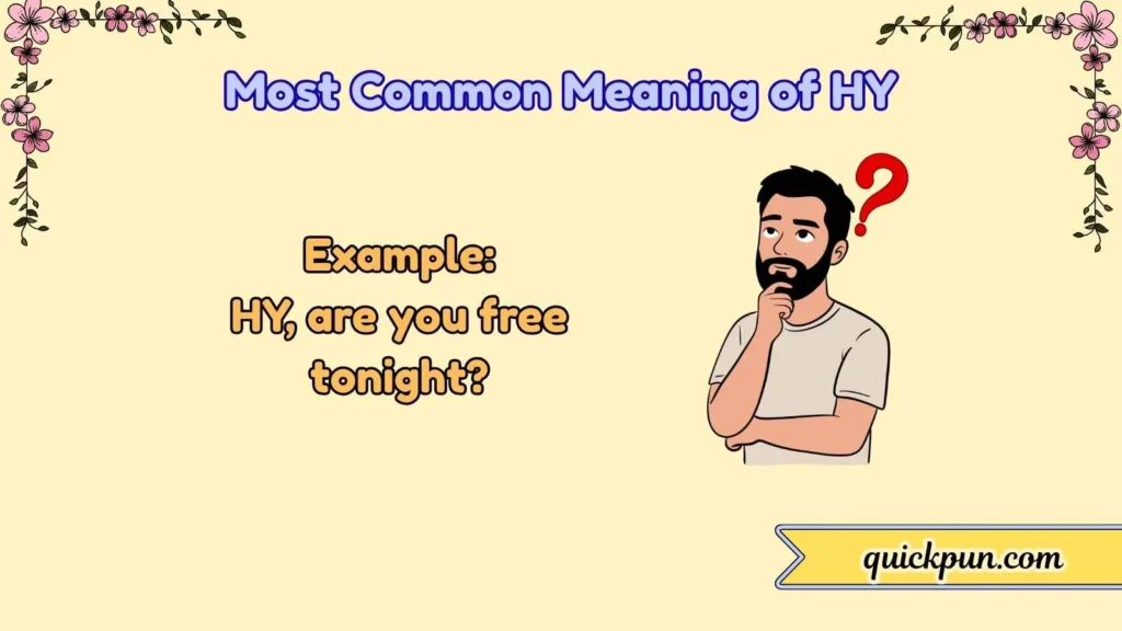 Most Common Meaning of HY