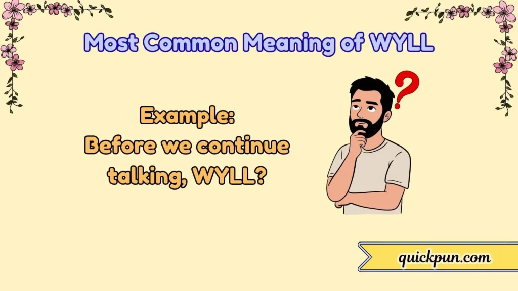 Most Common Meaning of WYLL
