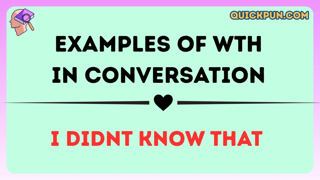 Examples of WTH in Conversation